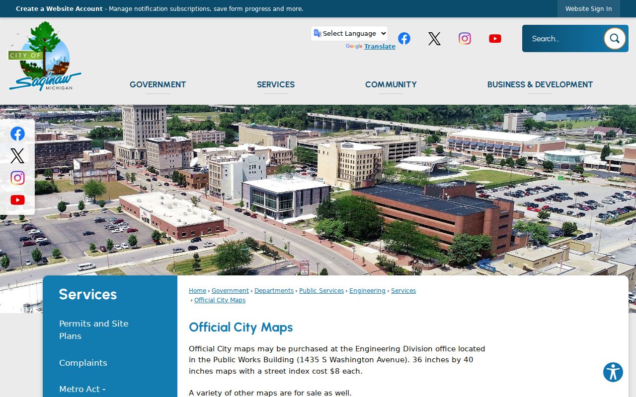 Saginaw neighbors research using the City of Saginaw official maps page